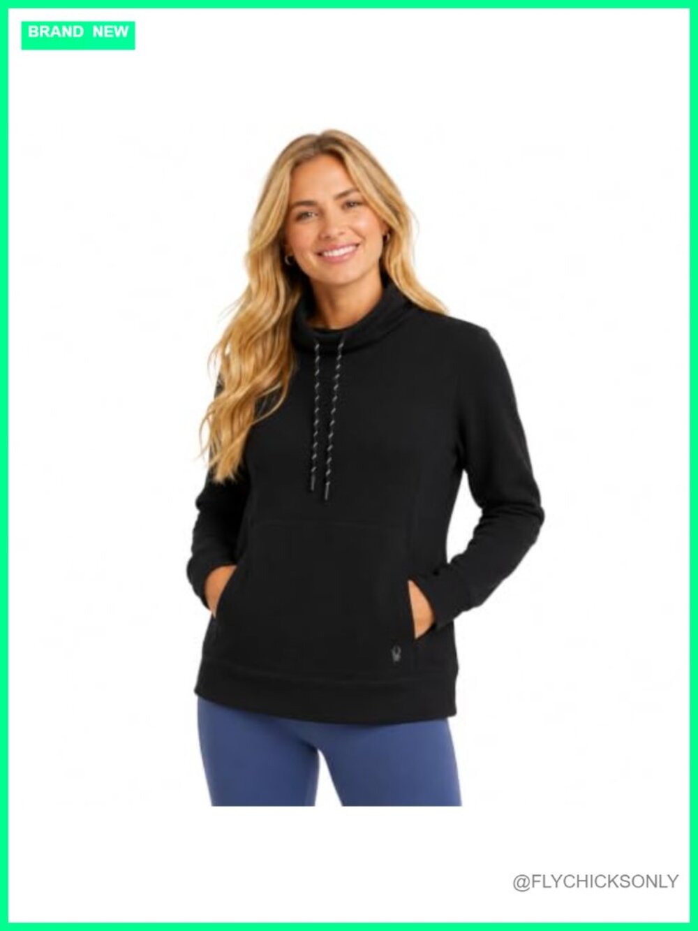 Womens Cowl Neck Fleece Lined Sweatshirt Wind Resistant Pullover